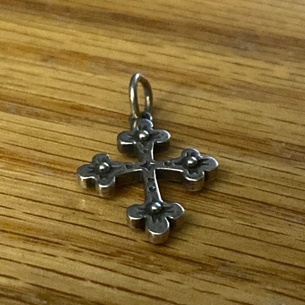 James Avery RETIRED Petite Blossom Cross Pendant Charm sterling